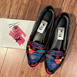 Vintage 80’s multicolor loafer flat, excellent used condition, size 8.5, Abstrax